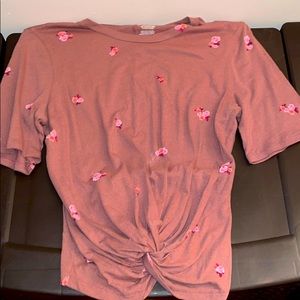 Pink, Tied Crop Top